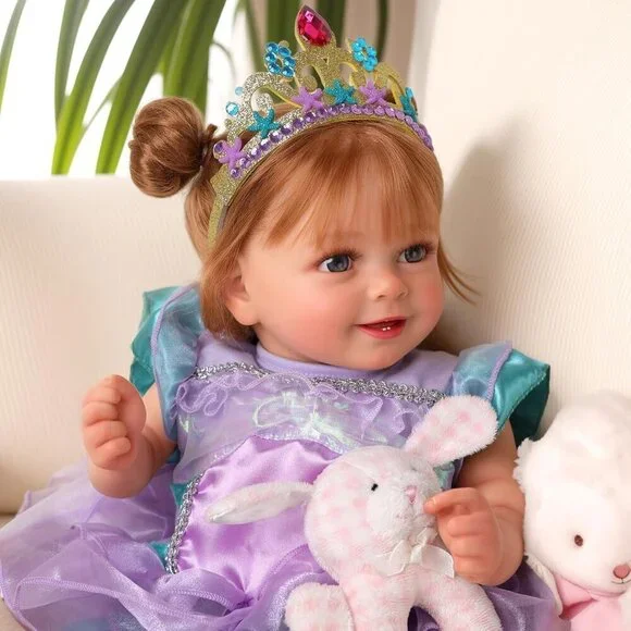 🆕18inch Weighted Cloth Body Newborn Baby Poseable Limbs Brown Hair Girl - Picture 6 of 10